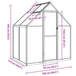 vidaXL Serre avec cadre de base argent 169x114x195 cm aluminium