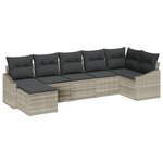 vidaXL Ensemble de salle à manger de jardin 7 pièces avec coussins en résine gris clair