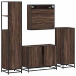 vidaXL Ensemble de meubles de salle de bain 4 Pièces chêne marron