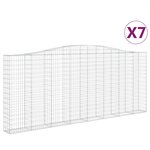 vidaXL Paniers à gabions arqués 7 Pièces 400x30x160/180 cm Fer galvanisé