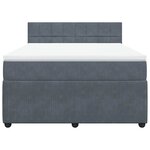 vidaXL Sommier à lattes de lit et matelas Gris foncé 140x190cm Velours