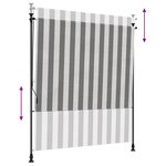 vidaXL Store Roulant Extérieur Anthracite et blanc 200 x 270 cm