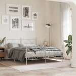vidaXL Tête de lit métal blanc 150 cm