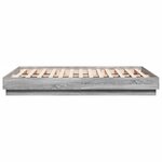 vidaXL Cadre de lit avec lumières LED sonoma gris 120x190 cm
