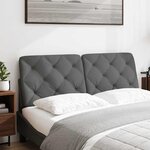 vidaXL Coussin de tête de lit gris foncé 140 cm tissu