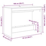 vidaXL Bureau de lit Chêne Sonoma Bois d'ingénierie 100 x 45 x 75 cm