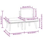vidaXL Salon de jardin 3 Pièces avec coussins Bois d'acacia massif