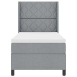 vidaXL Lit à ressorts avec matelas Gris clair 200 x 100 cm tissu