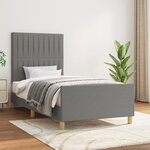 vidaXL Cadre de lit sans matelas gris foncé 100x200 cm tissu