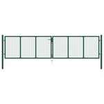 vidaXL Portail en treillis de jardin acier 390x100 cm vert