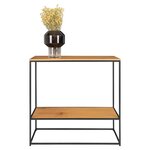 House Nordic Table console avec 2 étagères Avery Chêne et noir