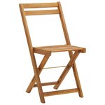 vidaXL Ensemble de bistro pliable 3 Pièces et coussins bois acacia solide