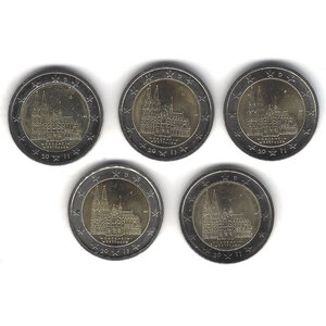 2 euros Allemagne 2011 Rhénanie du Nord  Westphalie - les 5 ateliers.