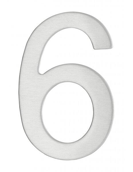 THIRARD - Chiffre 6 adhésif  inox  H.76mm - THIRARD