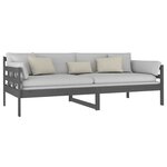 vidaXL Lit de jour gris bois de pin massif 90x200 cm