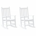 vidaXL Chaises à bascule enfants lot de 2 blanc bois peuplier massif