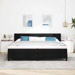 vidaXL Lit à ressorts avec matelas Noir 200 x 200 cm Polyester
