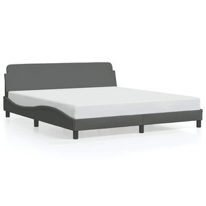 vidaXL Cadre de lit Dover gris foncé 183x213 cm tissu