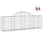 vidaXL Paniers à gabions arqués 4 Pièces 200x30x60/80 cm Fer galvanisé