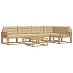 vidaXL Ensemble de canapés d'extérieur 6 Pièces Blanc et Beige