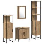 vidaXL Ensemble de mobilier de salle de bain avec étagère 4 Pièces Marron