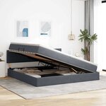 vidaXL Lit de Rangement avec matelas Gris foncé 200 x 200 cm Velours