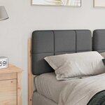 vidaXL Tête de lit capitonnée Marron et gris clair 135 cm Pin massif
