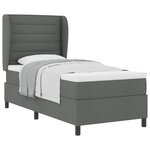 vidaXL Lit à ressorts avec matelas Gris foncé 100 x 200 cm tissu