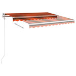 vidaXL Auvent manuel rétractable avec poteaux 3x2 5 m Orange et marron