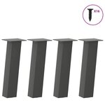 vidaXL Pieds de table basse 4 pièces Anthracite 30 cm Acier