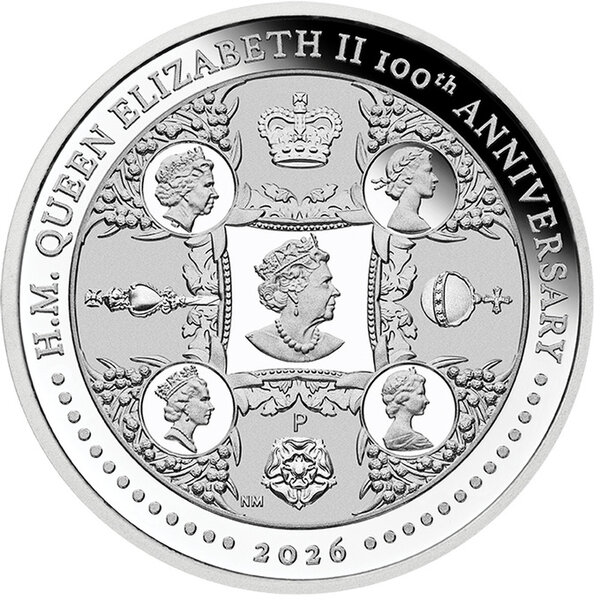 Pièce de monnaie en Argent 1 Dollar g 31.1 (1 oz) Millésime 2026 H.M. QUEEN ELIZABETH II (PRÉCOMMANDE)