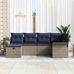 vidaXL Ensemble de canapé de jardin avec coussin 6 Pièces Poly rotin