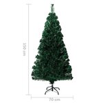 vidaXL Sapin de Noël artificiel avec support vert 150 cm fibre optique