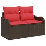 vidaXL Canapé de jardin avec coussin 121 x 62 x 69 cm polyrotin