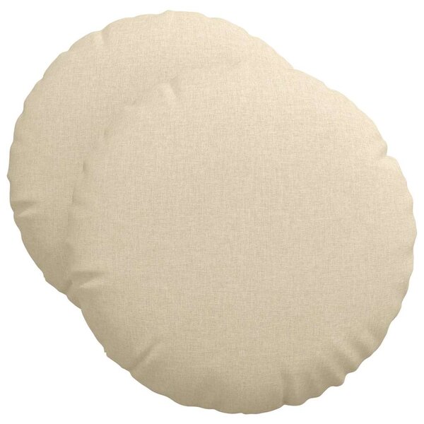 vidaXL Coussins de siège 2 pc Tissu Crème Ø50 x 19 cm