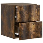 vidaXL Cabinet de chevet mural Chêne fumé 33 x 34 5 x 40 cm