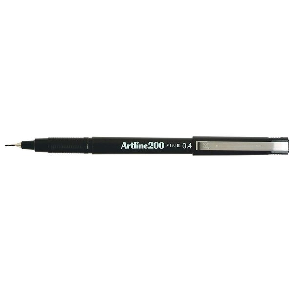 Stylo Feutre 200 Permanent Indélébile Pointe 0 4 mm Noir x 12 ARTLINE