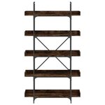 vidaXL Bibliothèque 5 niveaux chêne fumé 100x33x180 5 cm