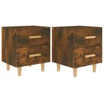 vidaXL Tables de chevet 2 Pièces Chêne fumé 40x35x47 5 cm