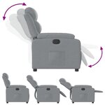 vidaXL Fauteuil inclinable en tissu gris clair