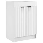 vidaXL Armoire sous évier de salle de bain Blanc 56 x 37 5 x 81 cm