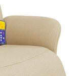 vidaXL Fauteuil inclinable de massage avec repose-pieds crème tissu