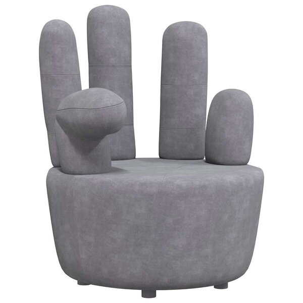vidaXL Chaise en forme de main gris velours