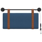 vidaXL Tête de lit suspendue Avec lumière LED Bleu PU antique