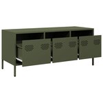 vidaXL Meuble TV vert olive 101 5x39x43 5 cm acier laminé à froid