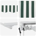vidaXL Auvent Rétractable Vert et blanc 250x200 cm tissu
