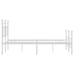 vidaXL Cadre de lit métal avec tête de lit/pied de lit blanc 183x213cm