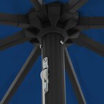 vidaXL Parasol de jardin Bleu et Noir 395 x 395 x 245 cm
