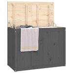 vidaXL Boîte à linge Gris 88 5x44x66 cm Bois massif de pin