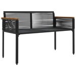 vidaXL Banc extérieur Noir et blanc crème 117 x 54 x 74.5 cm polyrotin